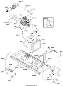 Engine Group Diagram and Parts List for 076660-01  Briggs and Stratton Generator